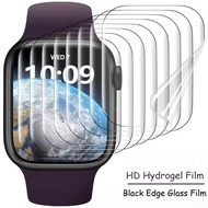 Hydrogel Film And Curved Black Edge Tempered Glass For Apple Watch Series Ultra 11 10 9 8 7 S6 5 4 3