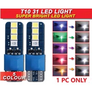 T10 31 LED Light Universal Bulb Car & Motorcycle Super Bright Blue Green Purple Red Yellow To White
