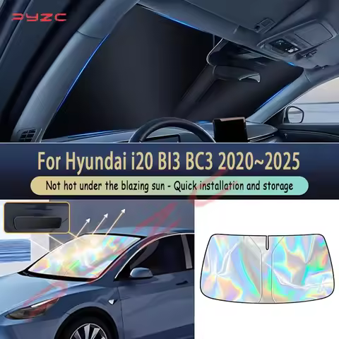 Auto Parts For Hyundai i20 BI3 BC3 2020~2025 Car Front Window Sun Visor Blocks UV Refletive Parasol 