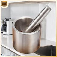 [8C15] 304 Stainless Steel Household Mashing Jar Anti-Slip Thi Grinding Bowl Rust Proof Mortar And P