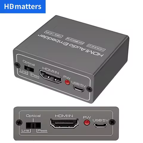 HDMI Audio Embedder Inserter HDMI 2.0 HDMI Audio Mixer HDMI+ Aux Audio+Digital toslink Audio to HDMI