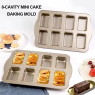 8 Cavity Mini Loaf Pan Non-stick Bread Pan Carbon Steel Brownie Pan Versatile Small Bread Loaf Pan