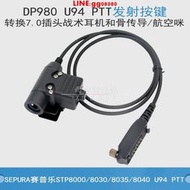 現貨 U94 PTT開關對講機耳機轉接7.1插頭戰術耳機/航空耳機DP980/DP985