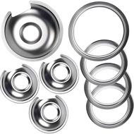 WB32X10013 WB32X10012 Chrome Stove Burner Drip Pan Set 4-Pack Fits for GE Hotpoint Electric Range by
