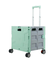 (薄荷綠-45L帶四轆) 折疊手拉購物車 連蓋 #買餸車 #手推車 #買菜車 #野餐