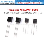 [10pcs] 2N3904BU 2N3904TA 2N4401BU 2N5551TA NPN/PNP TO92 Transistors