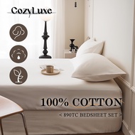CozyLuxe 890TC 100% Cotton Fitted Bedsheet | Soft Breathable | Skin Friendly | Durable | Easy Care