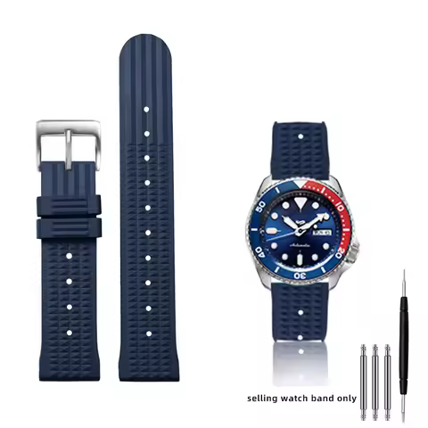 20mm 22mm Rubber Watchband For Seiko IWC Citizen Waffle Strap Bracelets Fashion Universal Mens Diver