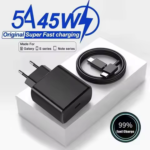 PD 45W 5A Super Fast Charger for Samsung S21 S22 S23 S24 Plus Note20 Ultra A34 A53 A54 A55 A71 A73 U