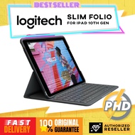 Logitech iPad (10th generation) Keyboard Case | Slim Folio with integrated wireless keyboard (Graphi