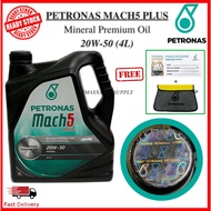 Petronas Mach5 Plus 20W50 20W-50 Engine Oil (4L) - Mileage 5000km Premium Mineral #Honda #Perodua #P