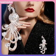 [Bety-t] Statement Peaco Brooch For Women Glamorous Crystal Pin For Clothing Coat Dress Accessories 
