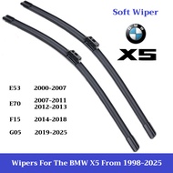 Windshield Wiper Blades For BMW X5 2000-2025 E53 E70 F15 G05 Front And Rear Glass Clean Frameless Pe