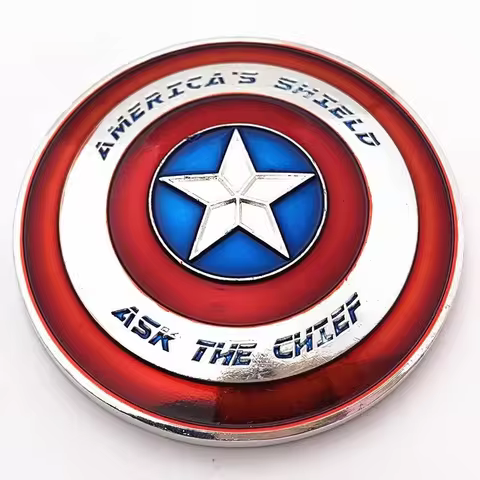 Marvel Captain America shield emblem Metal Coin AMERICA'S SHIELD Badge Bar Marvel-related movies com
