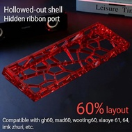 GH60 Keyboard Case Hollow Transparent 60% Key Layouts Out Keyboard Shell for Holy60/MAD60/GT60/Wooti