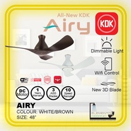 KDK  48" Ceiling Fan Airy Wifi Control E48HP / E48GP With Led Light