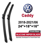 (Front+Rear 3pcs)silicone car wiper for VW Volkswagen Caddy 2018-2021(SA)2020 2019 Windshield Wiper 