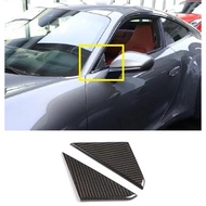 Real Dry Carbon Fiber Car Front A-Pillar Triangle Sticker Cover Trim Fit For Porsche 911 992 2019-20