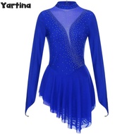 Womens Gymnastics Artistic Figure Ice Skating Costume Ballet Lyrical Dance Outfit Dancewear Glittery