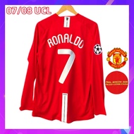 【3-5 days to arrive】 Manchester United Jersey 07-08 Home Retro Long Sleeve Ronaldo 2008 Classic Foot