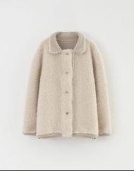 Meier q 杏色雙面羊羔毛外套