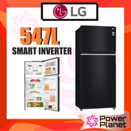 LG 2 Door Fridge GN-C702SGGM 547L Inverter (NET : 506L) GNC702SGGM Black Glass Finish Peti Ais
