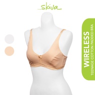 SKIVA Teenage Cotton Comfortable Bra Soft & 3D-Fiberfill Wireless Padded Breathable Anti Sagging YB-