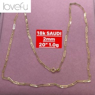 PAWNABLE 18k SAUDI GOLD LIGHTWEIGHT PAPER CLIP NECKLACE