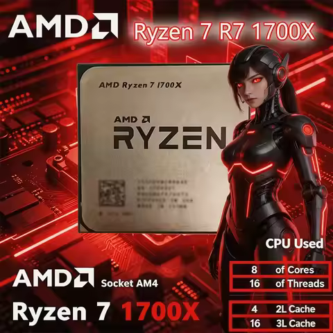 AMD Ryzen 7 1700X CPU R7 1700X 3.4GHZ--3.8GHZ 8-core 16-threads L3=16M Socket AM4 CPU Processor Gami