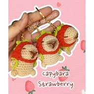 Crochet Capybara Keychain Crochet Keychain Capybara Keychain (go-to-school)