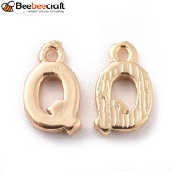 5pcs Brass Letter golden Letter.Q 8.5x5x1.5mm Hole: 0.8mm