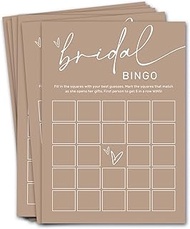 Bridal Shower Bingo, What Will The Bride to Be Receive, 25Pcs Bridal Bingo Game Cards, Engagement Pa