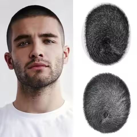 5x7/6x8 100% Human Hair Buzz Cut Toupee for Men Ultra Thin Breathable PU Transparent Full Biological
