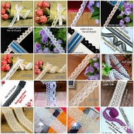 Per roll 15 yards, knitted lace in various colors and widths 1 cm to 6 cm