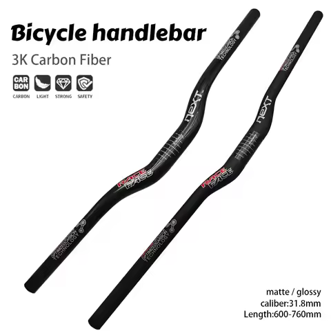Race Face next 3K Carbon Handlebar Rise Mountain Bike Bicycle Bars 31.8mm Width Glossy/Matte Finish 
