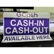 GCash Cash in Cash Out Tarpaulin Signage 2ft x 3ft with eyelet