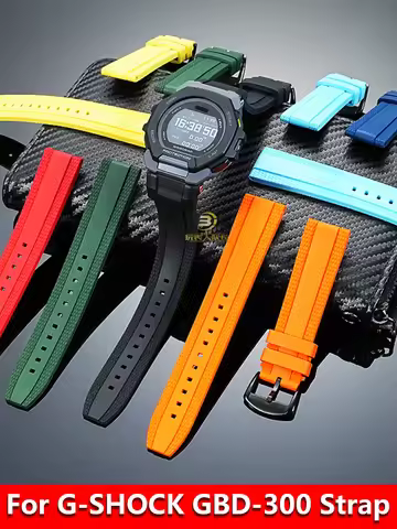 For Casio G-Shock 3568 GBD-300 Waterproof Fluoroelastomer Watch Band Replacement Strap for Sports Wa