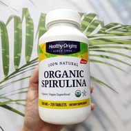 สาหร่ายสไปรูลิน่าออแกนิค Organic Spirulina 500 mg 720 Tablets (Healthy Origins®) USDA Organic Vegan Superfood 100% Natural