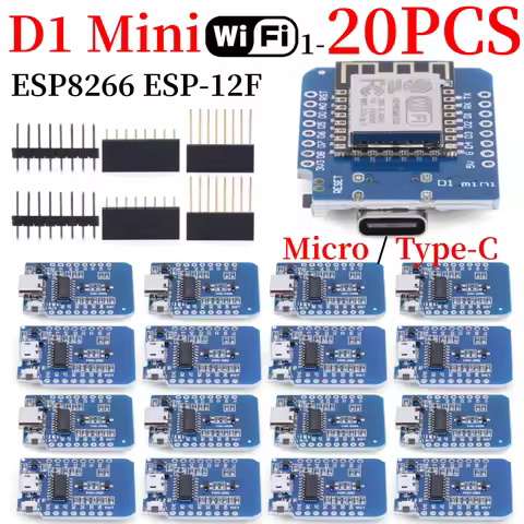 1-20PCS ESP8266 D1 Mini WIFI Development Board ESP-12F CH340G CH340 V2 Usb Wemos D1 Mini Nodemcu Lua