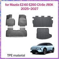 yyyCar Floor Mat for Mazda EZ-60 EZ60 CX-6e J90K 2025~2027 TPE Foot Interior Liner Waterproof Trunk 