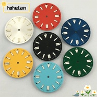 HSHELPH Watch Dial Face, Luminous Aluminum alloy Green Luminous Dial, Precise Position Hole 28.5MM D