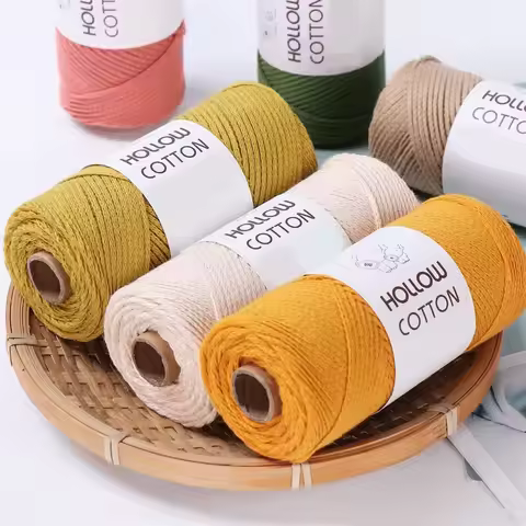 300g Hollow Cotton Production Hand-Knitted Crochet Cotton Yarn Bag Yarn DIY Material Round Strand Me