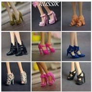 RUSSIK 1/6 Dolls Boot Colorful Foot Length 2.2cm Female High Heels Shoes
