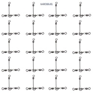 NARCISSUS13A0E 20PCS 3 Way Fishing Swivels, with Glow Beads T-Barrel 3 Way Cross-line Swivels, Durab