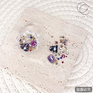 [Ching co store] Jewelry 816 One Piece Box Small Diamond Red Purple Flat Manicure Big