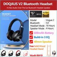 DOQAUS V2 Hi-Res Audio Build-in Equalizer 40mm Large Driver Deep Bass Foldable Bluetooth 5.0 Wireles