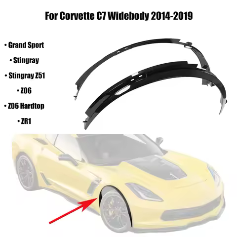 2 Pieces Car Front Wheel Trim Fender Arches Molding Flares For Chevrolet Corvette C7 Widebody 2014-2