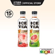 Chi Forest 元气森林 Ice Tea Lemon Tea Less Sugar Drinks 2 Flavors 450ml×15 bottles [Genki Forest]