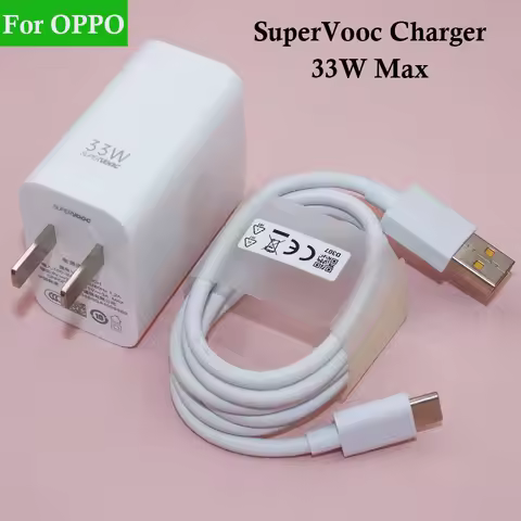 33W SuperVOOC 2.0 Charger For OPPO A97 A96 A58 A2 US/EU/UK Fast Charge Wall Adapter Type C Cable For
