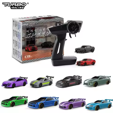 Turbo Racing 1:76 C65 C64 C63 C61 C62 C72 C73 C74 C75 RTR Flat Running Toys on Road RC Drift Car W/ 